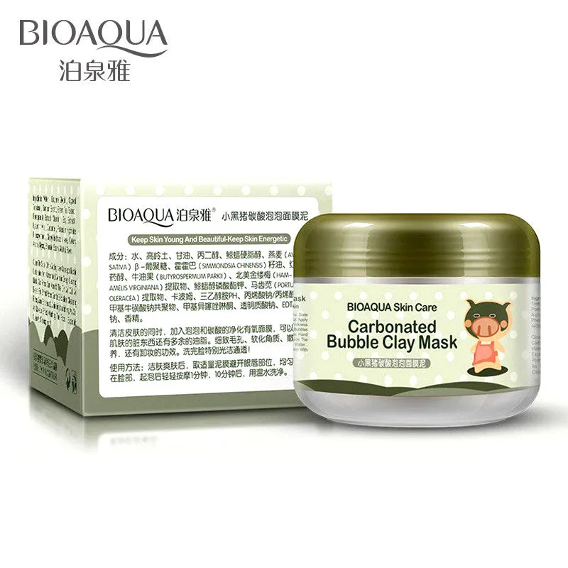 Bioaqua Skin Care Carbonated Bubble Clay Mask For Face Nutrition Repair Face Cream Whitening Hydrating Moisturizing Facial Masks