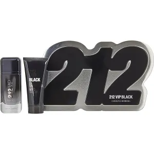 Carolina Herrera 212 VIP Black Gift Set - 100ML EDP Spray   100ML Shower Gel (Men)