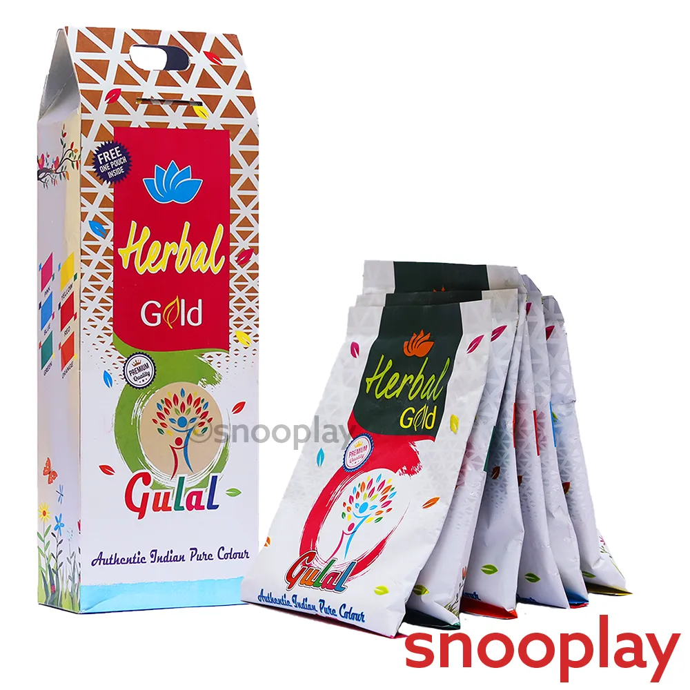 Holi Gulaal by Herbal Gold 6 Pack (6 Assorted Colours)