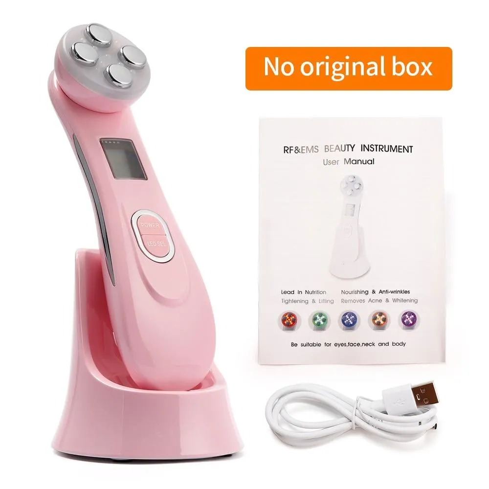 LED Photon Mesotherapy Electroporation RF Radio Frequency Face Lifting Wrinkle Reduction Massager