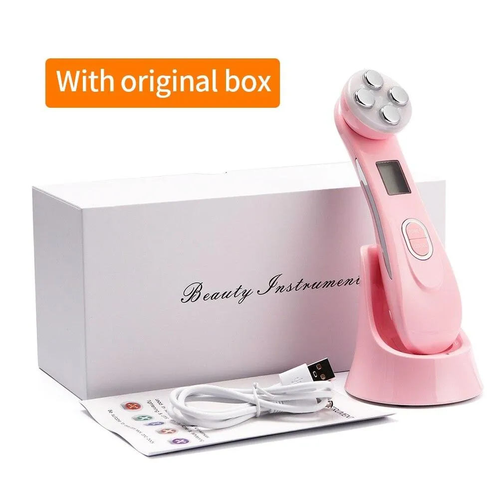 LED Photon Mesotherapy Electroporation RF Radio Frequency Face Lifting Wrinkle Reduction Massager
