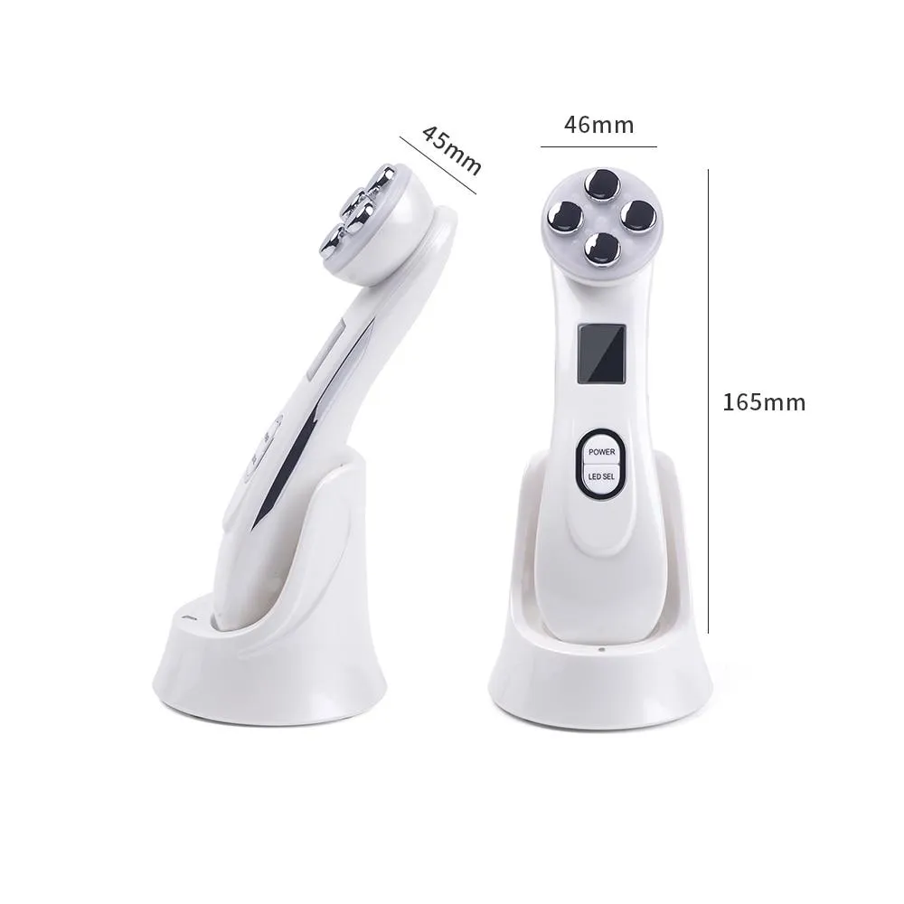 LED Photon Mesotherapy Electroporation RF Radio Frequency Face Lifting Wrinkle Reduction Massager