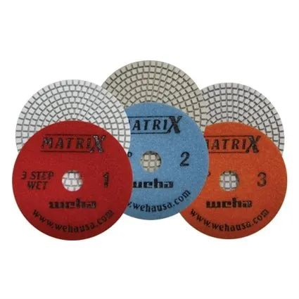 Matrix 3 Step Diamond Polishing Pads for Medium to Light Quartz and Granite