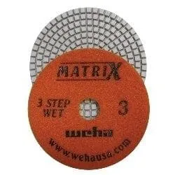 Matrix 3 Step Diamond Polishing Pads for Medium to Light Quartz and Granite