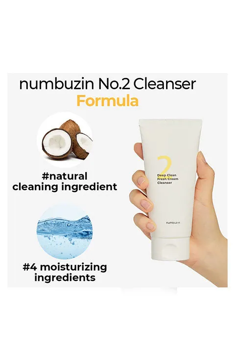 [numbuzin] No. 2 Deep Clean Fresh Cream Cleanser (120Ml/4.06fl.oz)
