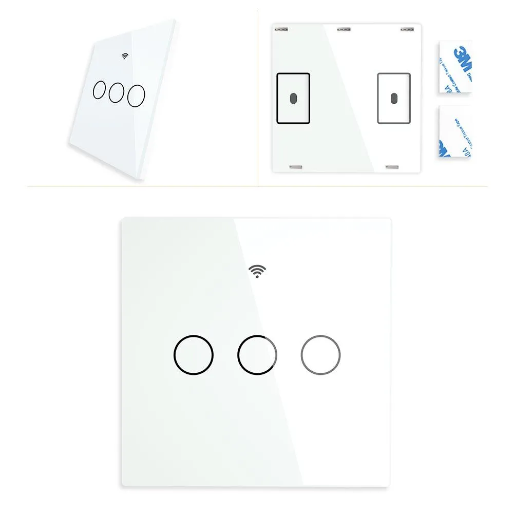 RF433 Smart Wirelesss Wall Glass Panel Transmitter Touch Switch Multi-control Remote EU