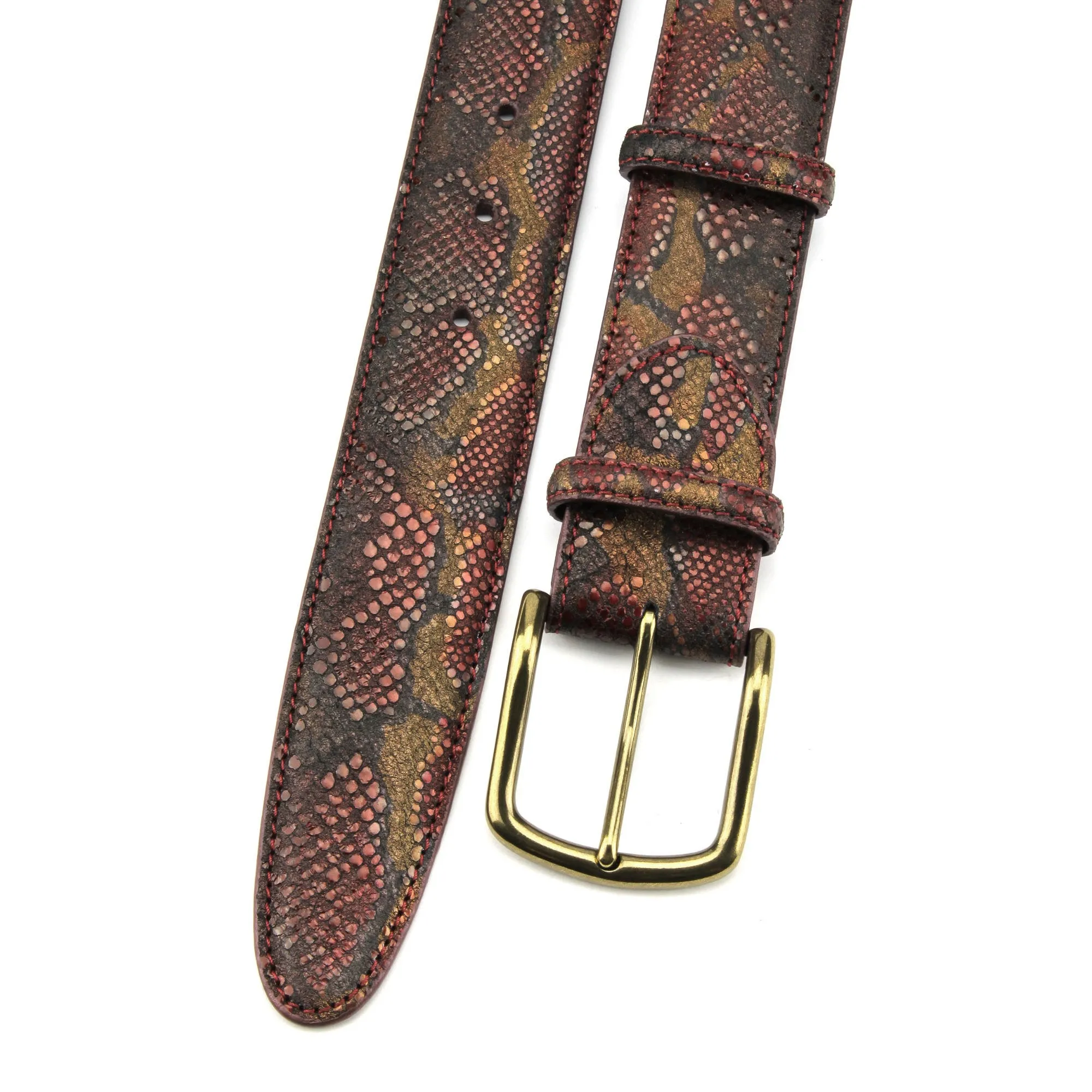 Vampire Metallic Python Effect Prong Belt